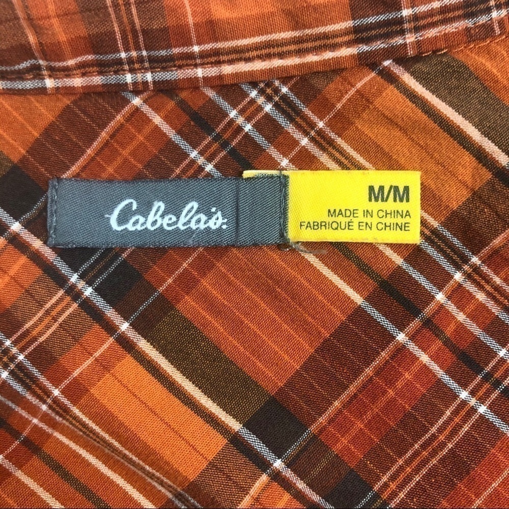 CABELA’S Women’s Button Shirt Sz Medium Multi Color Plaid Long sleeves Convert - Picture 3 of 12
